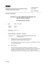 Journal of the 5th Day of the Thirteenth Meeting of the Economic Forum