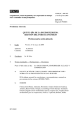 Journal of the 5th Day of the Thirteenth Meeting of the Economic Forum (es)