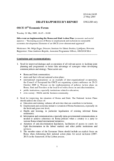 Draft Rapporteur's Report. Rapporteur: Nina Lindroos-Kopolo, Associate Programme Officer, OSCE/OCEEA