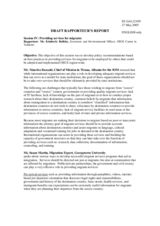 Draft Rapporteur's Report. Rapporteur: Ms. Kimberly Bulkley, Economic and Environmental Officer, OSCE Center in Tashkent