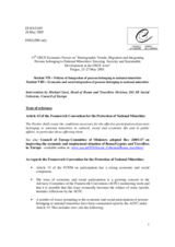 Intervention by Michael Guet, Head of Roma and Travellers Division, DG III Social Cohesion, Council of Europe