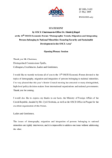 Statement by OSCE Chairman-in-Office Dr. Dimitrij Rupel