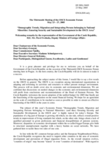 Welcoming remarks by the representative of the Government of the Czech Republic, H.E. Mr. Pavel Svoboda, Deputy Minister of Foreign Affairs