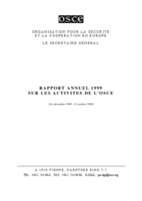 OSCE Annual Report 1999 (fr)
