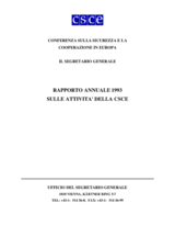 CSCE Annual Report 1993 (it)