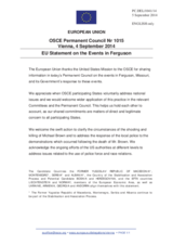 Statement by the Irish EU Presidency in response to the statement by the Delegation of the United States of America on the situation in Ferguson, Missouri, United States of America