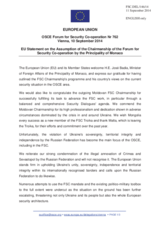 Statement by the Italian EU Presidency in response to the opening statement of the Monaco FSC Chairmanship Minister of Foreign Affairs and Cooperation of the Principality of Monaco, H.E. José Badia