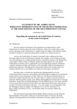 Statement by the Delegation of the Russian Federation in response to the statement by the Delegation of the United States of America on the situation in Ferguson, Missouri, United States of America