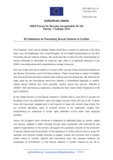Statement by the Italian EU Presidency in response to the presentation on "Preventing Sexual Violence: Next Steps" by Ms. R. Cave, Gender and Conflict Adviser at the Foreign and Commonwealth Office, United Kingdom
