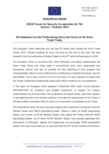 Statement by the Italian EU Presidency on the entry into force of the Arms Trade Treaty on 24 December 2014