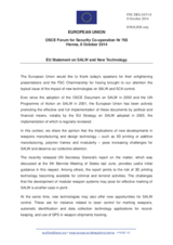 Statement by the Italian EU Presidency in response to presentations by Mr. N. Jenzen-Jones, Director, Armament Research Services and by Mr. G. Poszvek, Lecturer, Fachhochschule Technikum Wien