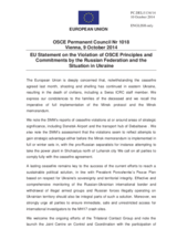 Statement by the Italian EU Presidency on the ongoing violations of OSCE principles and commitments by the Russian Federation and the situation in Ukraine