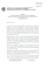 Statement by the Delegation of Armenia on the non-compliance of Turkey with OSCE commitments