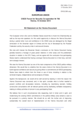 Statement by the Italian EU Presidency in response the the presentaiton by Mr. I. Prezelj and by Mr. D. Harangozó