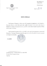 Response by the Delegation of Italy to the Questionnaire on the Code of Conduct on Politico-Military Aspects of Security