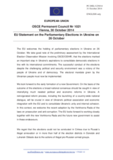 Statement by the Italian EU Presidency on the early parliamentary elections in Ukraine, held on 26 October 2014