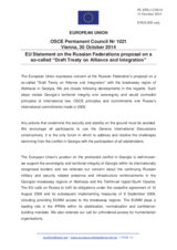 Statement by the Italian EU Presidency on the proposal of the so-called treaty between the Russian Federation and the Republic of Abkhazia on alliance and integration