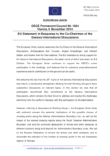 Statement by the Italian EU Presidency in response to the address by the Co-Chairmen of the Geneva International Discussions