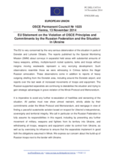 Statement by the Italian EU Presidency on the ongoing violations of OSCE principles and commitments by the Russian Federation and the situation in Ukraine