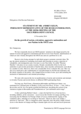 Statement by the Delegation of the Russian Federation on the aggressive nationalism, extremism, racism and neo-Nazism in the OSCE area