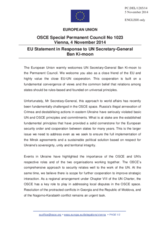 Statement by the Italian EU Presidency in response to the address by the Secretary-General of the United Nations, H.E. Ban Ki-moon