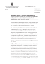 Statement by the Delegation of Sweden in response to the statement made by the Russian Federation at the 1019th meeting of the Permanent Council on the general elections in Sweden held on 14 September 2014