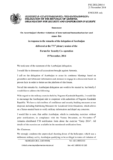 Statement by the Delegation of Armenia on the situation surrounding Nagorno-Karabakh