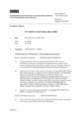 Giornale della 771a Seduta plenaria del Foro di cooperazione per la sicurezza