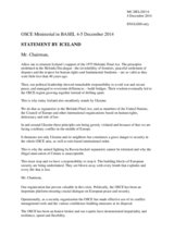 Statement by H.E. Audunn Atlason, Permanent Representative to the OSCE