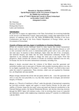 Statement by H.E. Masaharu Kohno, Special Representative of the Government of Japan for the Middle East and Europe