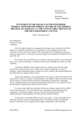 Statement by H.E. Frank-Walter Steinmeier, Federal Minister for Foreign Affairs