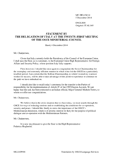Statement by H.E. Paolo Gentiloni Silveri, Minister for Foreign Affairs