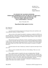 Statement by H.E. Maxime Lefebvre, Ambassador, Permanent Representative