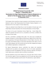 Statement by the Italian EU Presidency on the Human Rights Day observed on 10 December 2014