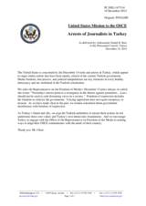 Statement by the Delegation of the United States of America on the freedom of the media in Turkey