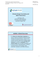 Presentation by Mr. Rolf Olsen, Senior Technical Lead, Institute for Water Resources, Army Corps of Engineers, Alliance for Global Water Adaptation
