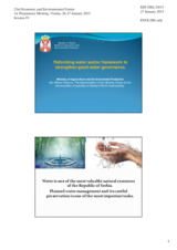 Presentation by Ms. Biljana Filipović, Head, Department of International Co-operation, Ministry of Agriculture and Environmental Protection