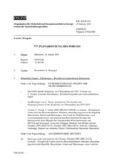 Journal der 777. Plenarsitzung des Forums