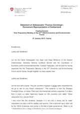 Statement by Amb. Thomas Greminger