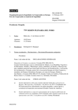 Diario de la 779ª Sesión plenaria del Foro de Cooperación en materia de Seguridad  