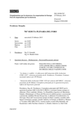 Giornale della 781a Seduta plenaria del Foro di cooperazione per la sicurezza