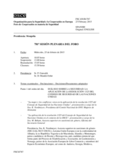 Diario de la 781ª Sesión plenaria del Foro de Cooperación en materia de Seguridad  