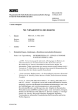 Journal der 782. Plenarsitzung des Forums
