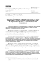 Declaración sobre el fortalecimiento de la buena gobernanza y la lucha contra la corrupción, el blanqueo de capitales y la financiación del terrorismo