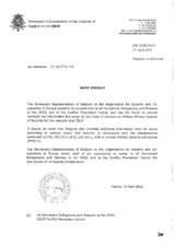 Response by the Delegation of Belgium to the Questionnaire on the Code of Conduct on Politico-Military Aspects of Security