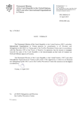 Response by the Delegation of the Czech Republic to the Questionnaire on the Code of Conduct on Politico-Military Aspects of Security