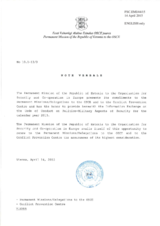 Response by the Delegation of Estonia to the Questionnaire on the Code of Conduct on Politico-Military Aspects of Security