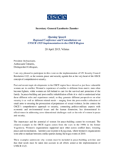 Opening Speech by Lamberto Zannier, OSCE Secretary General Opening Speech by Lamberto Zannier, OSCE Secretary General