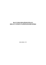 Final Recommendations of the Helsinki Consultations (it) Final Recommendations of the Helsinki Consultations (it)