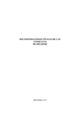 Final Recommendations of the Helsinki Consultations (es) Final Recommendations of the Helsinki Consultations (es)